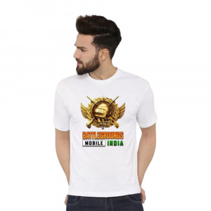 Men Printed Round Neck White T-Shirt1