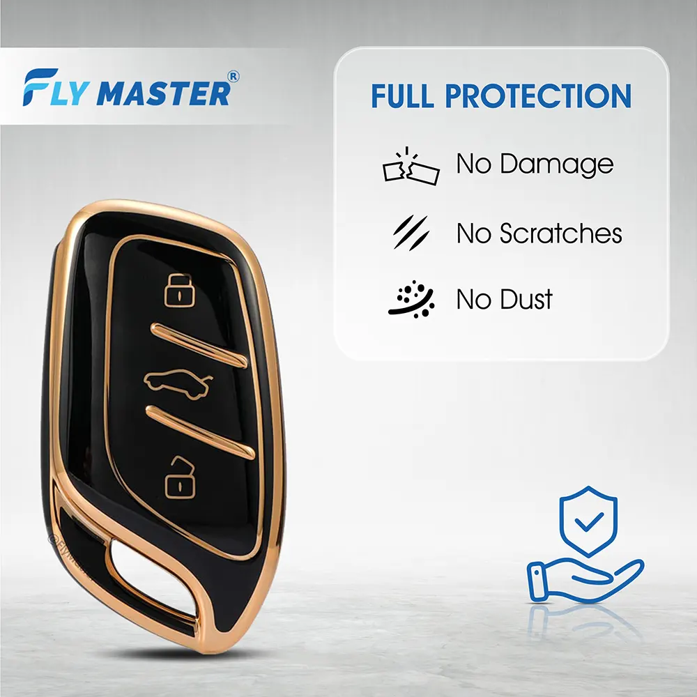 Flymaster TPU Key Cover Compatible with MG Astor (Black & White