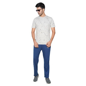 W-Mens Cotton Hosiery Track Pants-Royal 1