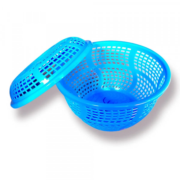 Fruit and Vegetable Storage Basket with Net Cover, Plastic Fruit Basket