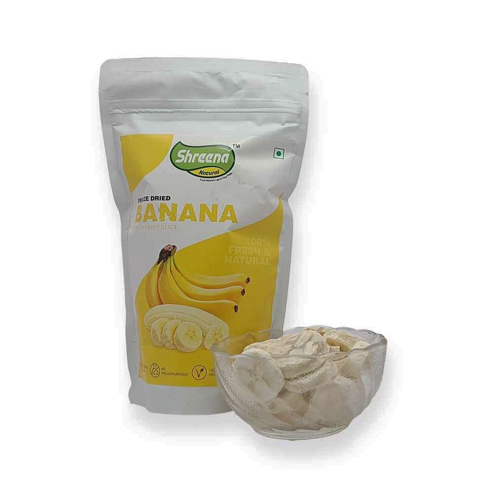 Shreena Natural Freeze Dried Banana Fruit Slices for Kids and Adults